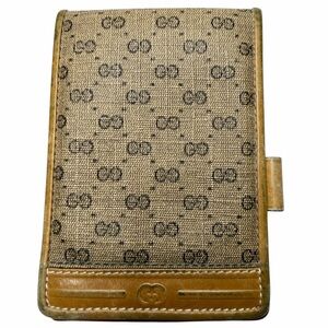 Gucci Small Signature Tan Leather Notepad Case w/ Minimal Paper & No Pen